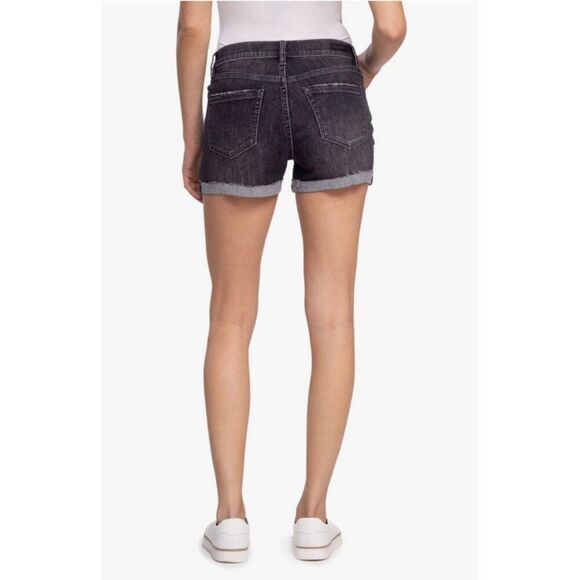 Blank NYC Fulton Roll U Denim Shorts in Sneak Preview Washed Black - Picture 3 of 14